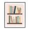 Stupell Industries Minimal Bookshelves with Plant Black Framed Giclee Art, design by Sandra Picco